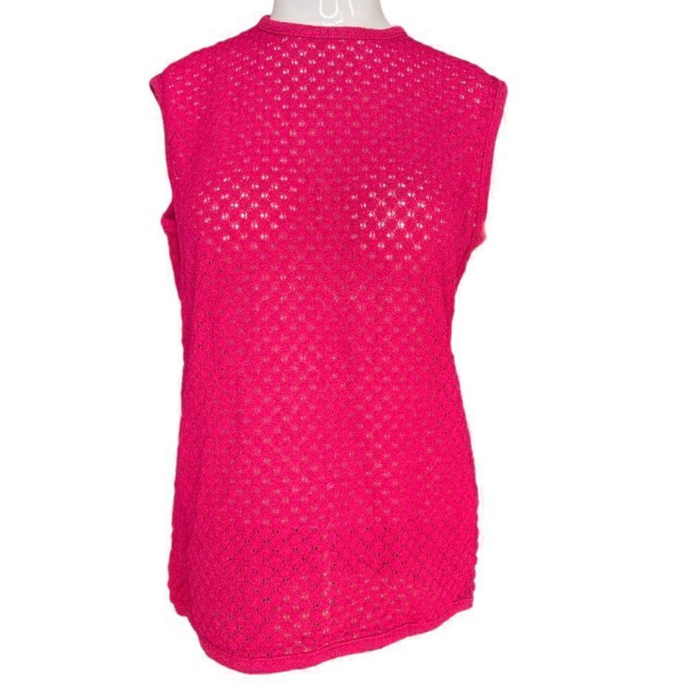 Vintage Fuchsia size medium crochet top with zipper back